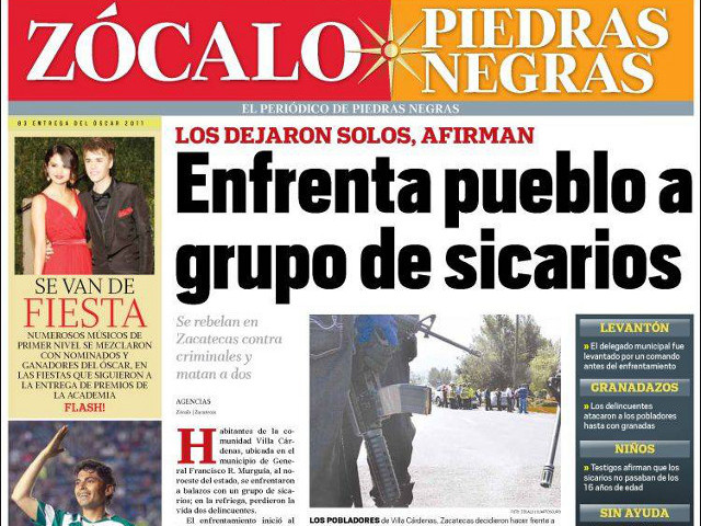 Угрозы, неоднократно поступавшие в адрес сотрудников мексиканской газеты "Сокало" (Zocalo), выходящей на территории северо-восточного штата Коауила, заставили издание отказаться от публикации криминальных новостей