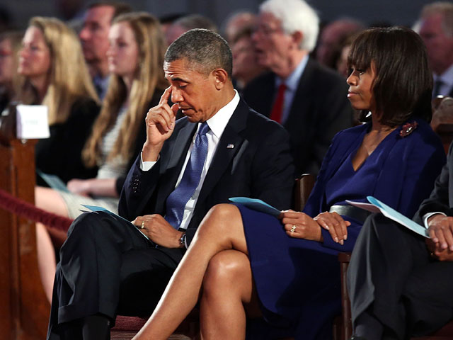 Обама приехал на траурную церемонию в Бостон и обещал не закрывать марафон