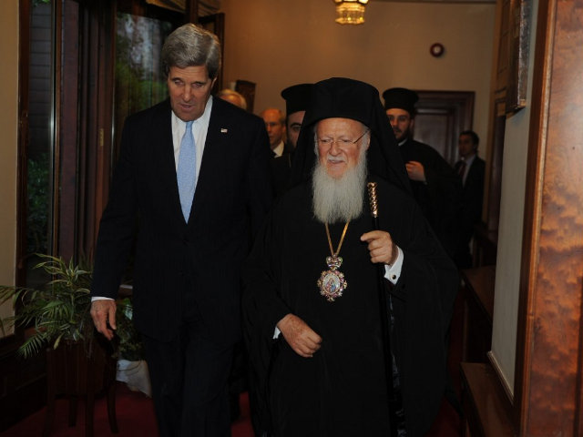 Госсекретарь США Джон Керри встретился с главаой Константинопольской православной церкви Вселенским патриархом Варфоломеем
