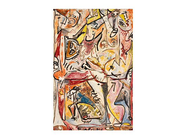 Аукционный дом Sotheby's проведет сегодня в Нью-Йорке торги произведениями современного искусства. Одним из топ-лотов аукциона станет полотно знаменитого американского абстракциониста Джексона Поллока "Синее бессознательное" (1946)