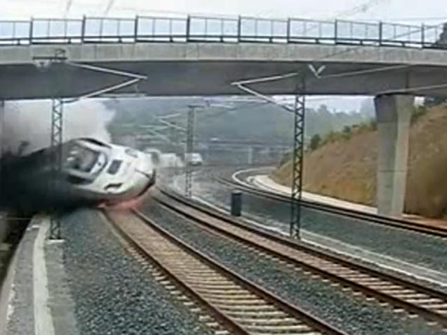 Крушение поезда было зафиксировано на видеокамеру
