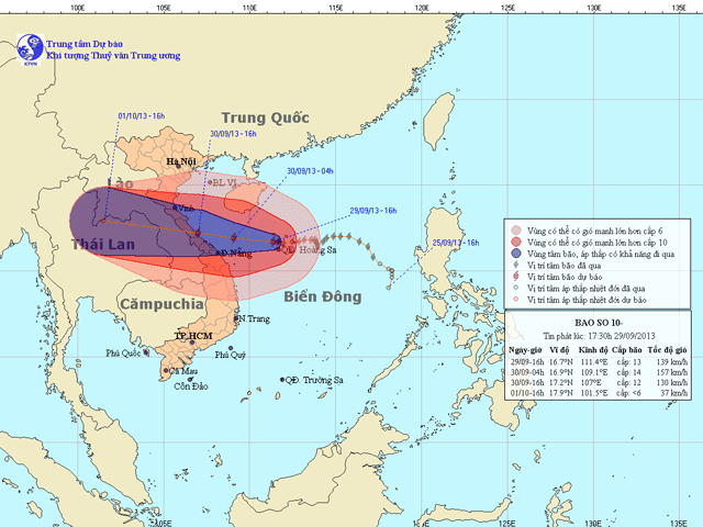 Тайфун "Вутип" надвигается на Вьетнам. Он затронет китайский остров Хайнань, а также Лаос и Таиланд