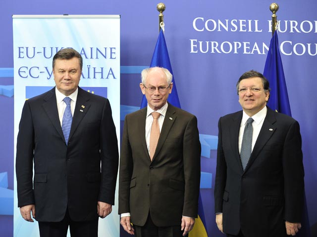Виктор Янукович, Жозе Мануэль Баррозу и Герман ван Ромпей, февраль 2013 года