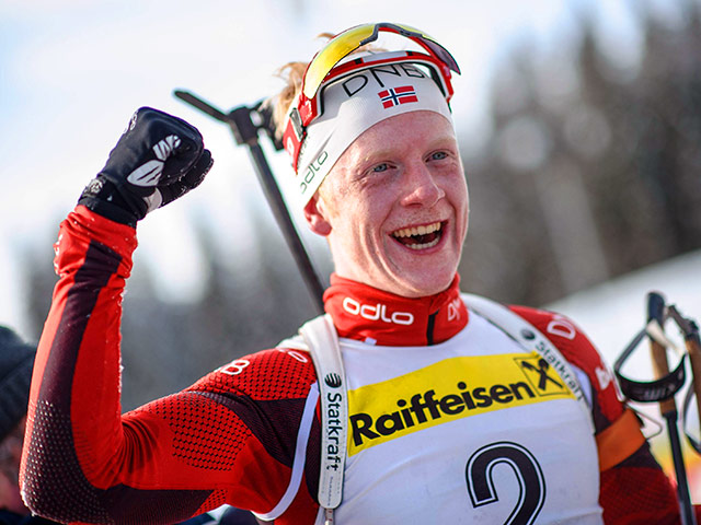 Норвежец Йоханнес Бе победил в спринте на третьем этапе Кубка мира по биатлону во французском Анси