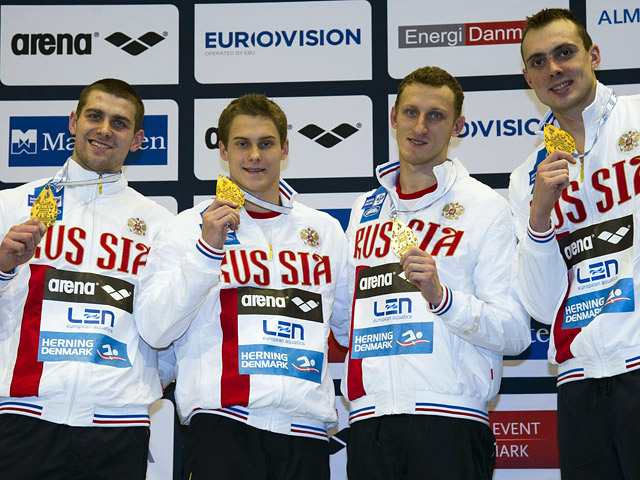 Рекорд по количеству золотых медалей на чемпионатах Европы в 25-метровом бассейне установила команда России, завоевав 13 наград высшей пробы на турнире в датском Хернинге