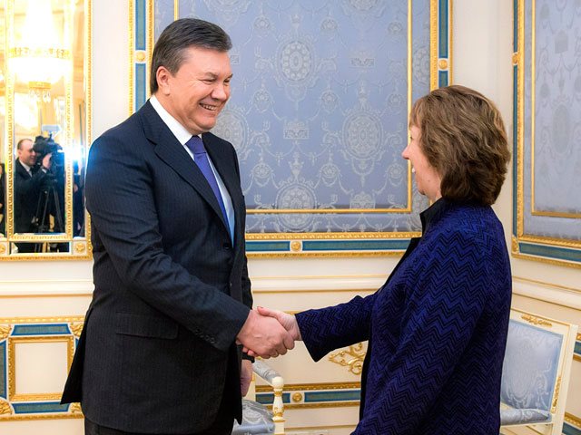 В Киеве завершилась встреча президента Украины Виктора Януковича с вице-президентом Европейской Комиссии и Высоким представителем Европейского Союза по иностранным делам и политике безопасности Кэтрин Эштон