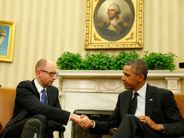 Президент США Барак Обама встретился с Арсением Яценюком, назначенным Верховной Радой на пост премьер-министра Украины