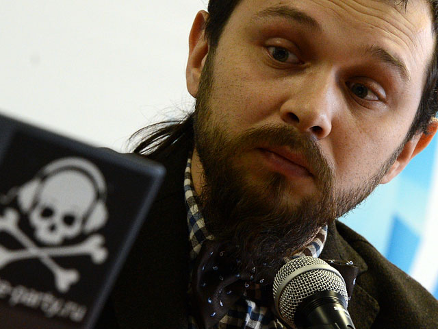 Председатель Пиратской партии России Павел Рассудов во время онлайн-съезда