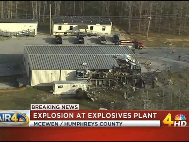 На заводе по производству взрывчатых веществ, расположенном в американском штате Теннесси, произошел взрыв