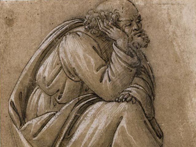 Согласно заключению экспертов, "Сидящий Святой Иосиф" - единственный сохранившийся набросок Ботичелли к будущей живописи. Его также считают единственным рисунком мастера из созданных в 1480-х годах, находящимся в частном владении