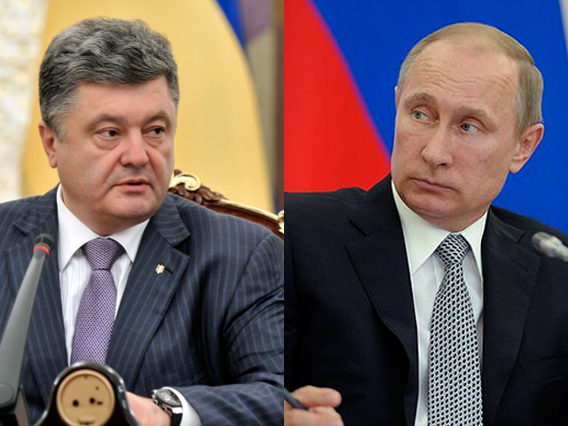 Президенты России и Украины Владимир Путин и Петр Порошенко по телефону обсудили нарушения российско-украинской границы