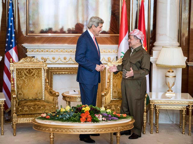 Госсекретарь США Джон Керри и президент Курдистана Масуд Барзани, 24 июня 2014 года