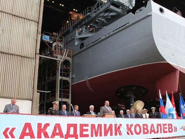 В Северодвинске спустили на воду новый морской транспорт вооружения
