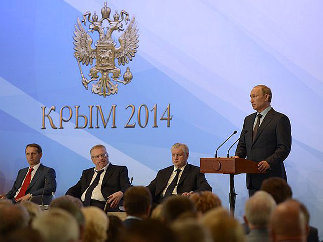Накануне в Ялте состоялось заседание с участием президента России Владимира Путина и депутатов Государственной думы. Пресса обратила внимание на то, что выступление российского лидера почти не освещалось по телевидению