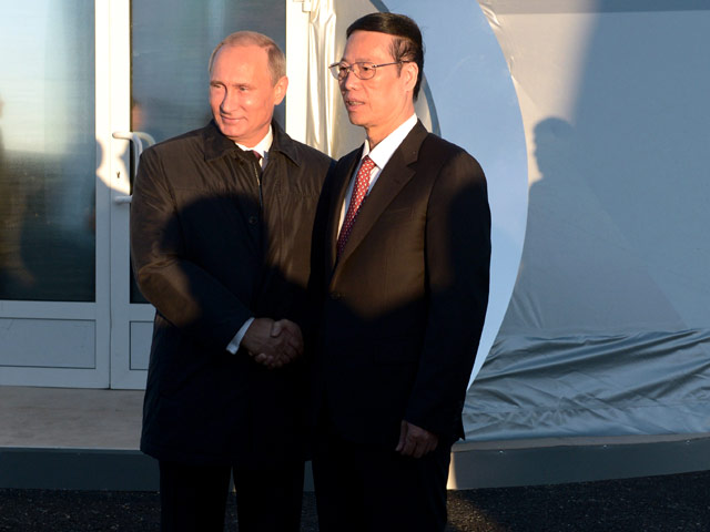 Владимир Путин и Чжан Гаоли, 1 сентября 2014 года