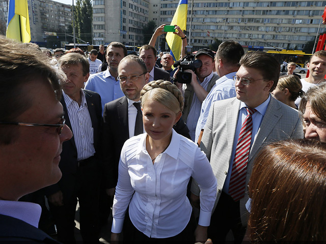 Сперва Тимошенко вместе с нардепами из этой партии и членами вышеупомянутой инициативной группы не пропускали в здание ЦИКа в центре Киева под предлогом того, что оно заминировано