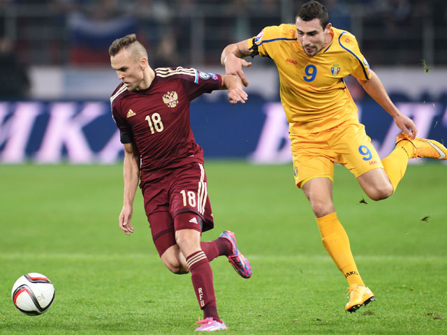 В первом тайме матча Россия - Молдавия обошлось без голов