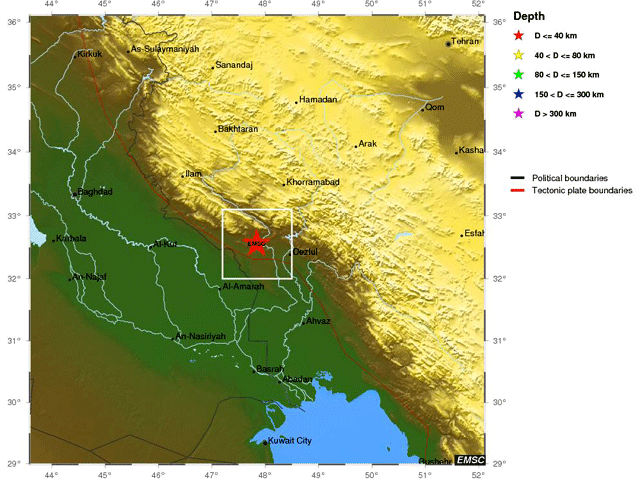 Серия землетрясений произошла на границе Ирана и Ирака, пострадали несколько десятков человек