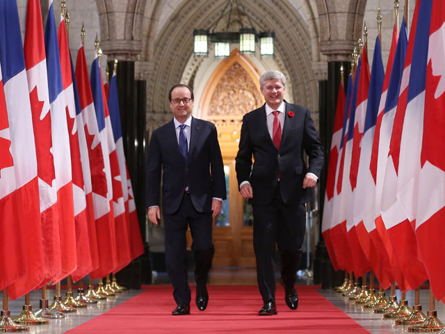После того, как президент Франции Франсуа Олланд совершил поездку в Канаду, в СМИ заговорили о возможности покупки Оттавой кораблей Mistral
