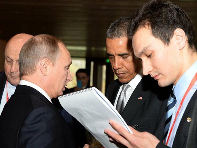 Владимир Путин и Барак Обама, 11 ноября 2014 года