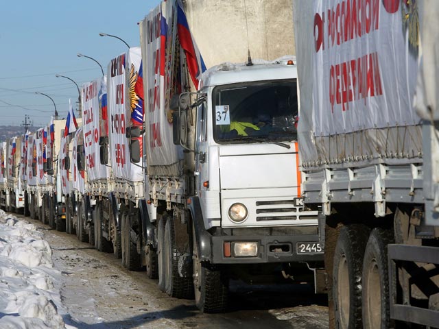Шестнадцатый российский гуманитарный конвой отправится в Донбасс во вторник, 24 февраля, сообщает МЧС РФ
