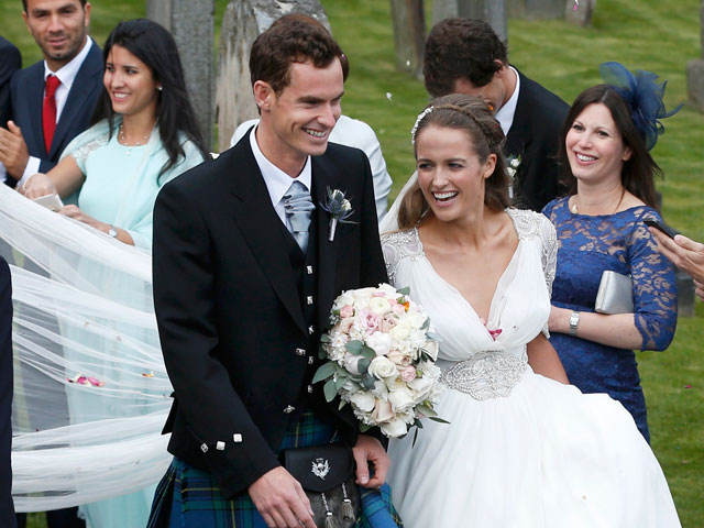 Британский теннисист Энди Маррей женился на своей давней подруге Ким Сирс 
