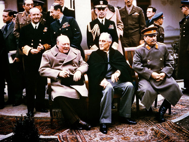 Черчилль, Рузвельт, Сталин, Ялта, февраль 1945 года