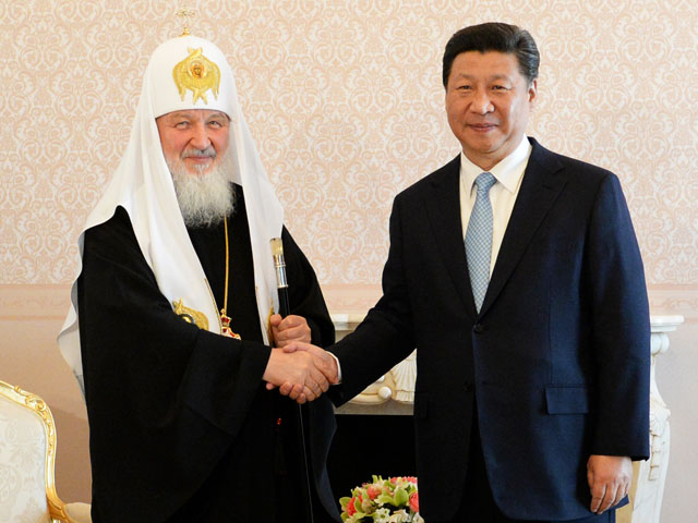 В Московском Кремле в пятницу состоялась встреча председателя КНР Си Цзиньпина с Патриархом Московским и всея Руси Кириллом