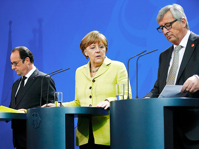 В Берлине 1 июня прошли переговоры лидеров Германии, Франции и председателя Еврокомиссии Жан-Клода Юнкера. Поздно вечером к ним неожиданно присоединились глава ЕЦБ Марио Драги и глава МВФ Кристин Лагард