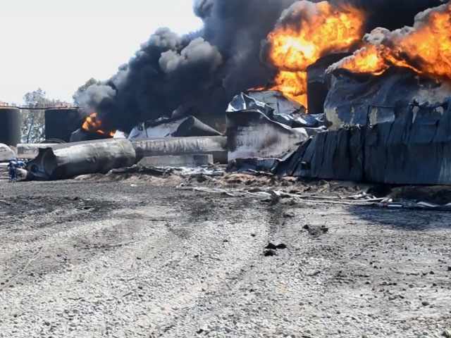 Пожар на нефтебазе в Васильковском районе Киевской области, 10 июня 2015 года