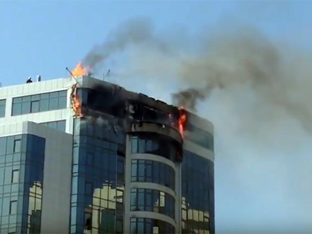 В Одессе загорелось только что достроенная элитная жилая высотка "Гагарин Плаза"