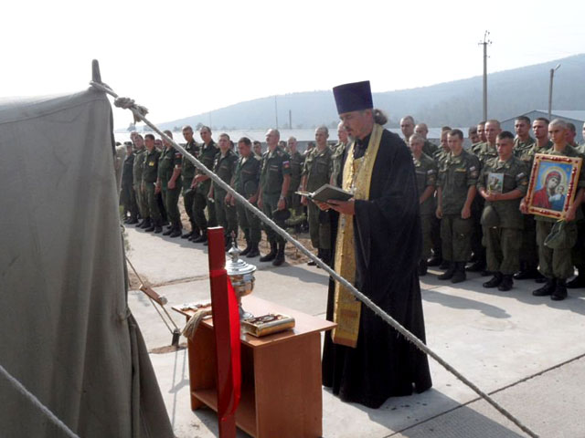 В мотострелковой бригаде, расквартированной в городе Кяхте, Бурятия, появилась полевая воинская церковь