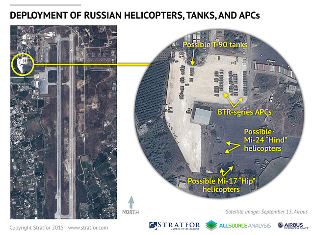 Ранее в западных СМИ появилась информация о том, что Россия наращивает военное присутствие в Сирии. Спутниковый снимок Авиабазы в Латакии, Сирия. 15 сентября 2015 года