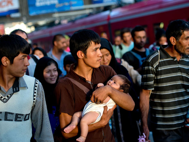 Афганские беженцы, Мюнхен, август 2015 года