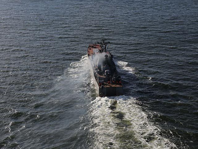 "Королев" - большой десантный корабль проекта 775, дислоцирующийся на военно-морской базе Балтийского флота. Входит в состав 71-й бригады десантных кораблей.