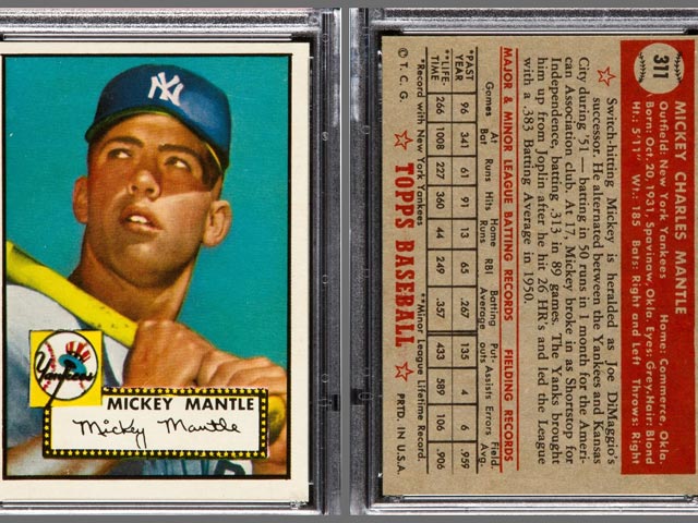 Бейсбольную карточку 1952 года продали на аукционе за 525 тысяч долларов