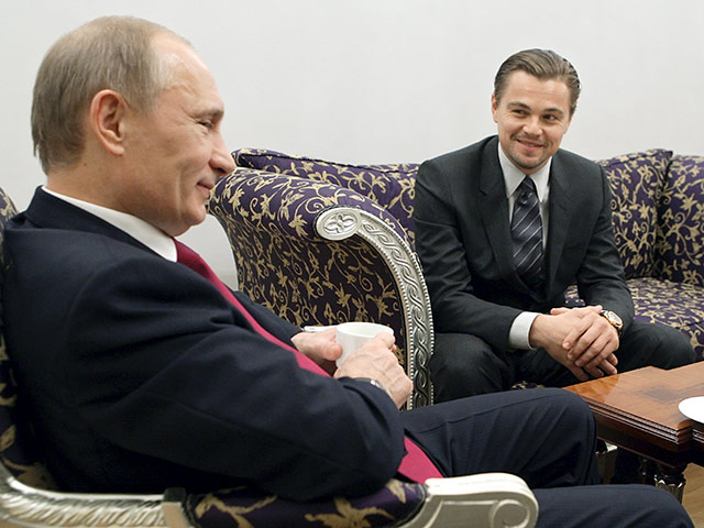 Владимир Путин и Леонардо Ди Каприо, 24 ноября 2010 года