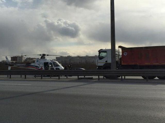 В Санкт-Петербурге в ДТП попал вертолет, прилетевший на место другой аварии