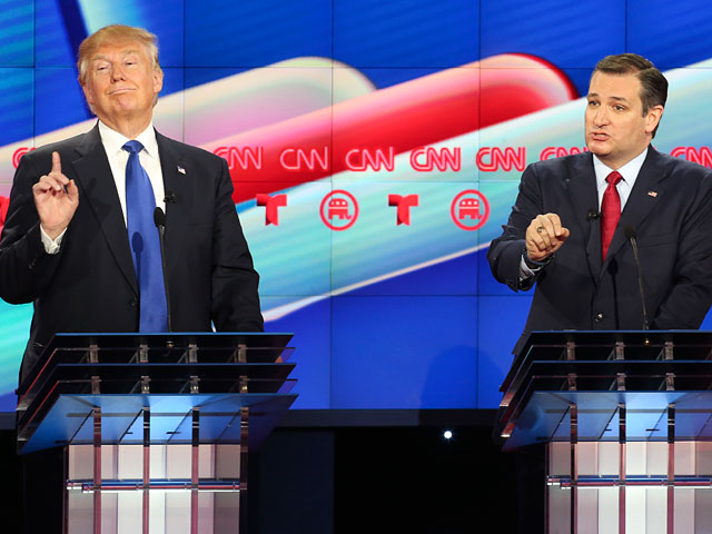 Дональд Трамп и Тед Круз - кандидата на выдвижение в президенты от Республиканской партии