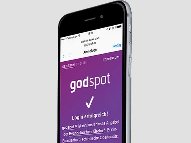 Руководство Евангелической церкви Берлина-Бранденбурга (EKBO) приняло решение оборудовать местные храмы бесплатным беспроводным интернетом. Проекту дано имя God-Spot
