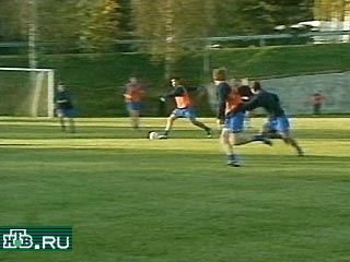 Российская сборная на тренируется на своей базе в Бору