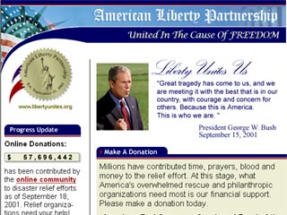 Сайт American Liberty Partnership собрал 58 млн. долларов в помощь жертвам терактов