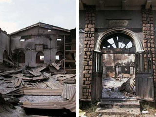 Разрушенные церкви и мечети - след недавних мусульманско-христианских столкновений в нигерийском штате Кано