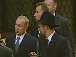 Владимир Путин и Берл Лазар на открытии Еврейского центра в Москве