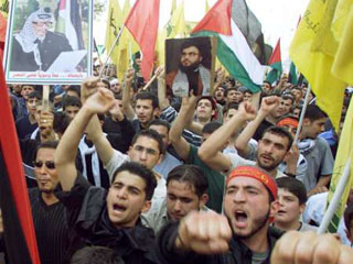Демонстрация сторонников движения "Хезболла" в Ливане