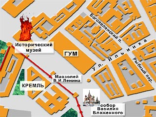 В центре Москвы на Красной площади столичным пожарным удалось предотвратить крупный пожар