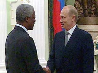 Об этом президент заявил в Кремле во время переговоров с Генеральным секретарем ООН Кофи Аннаном