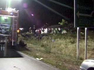 Авария пассажирского автобуса произошла близ местечка Балатонкерестур у озера Балатон