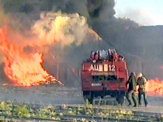 В Ингушетии горит нефтебаза