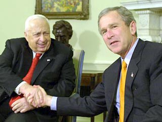 Премьер-министр Израиля Ариэль Шарон встретился с президентом США Джорджем Бушем